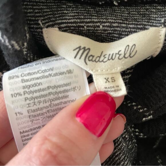 Madewell Black Textured Windowpane Turtleneck Top - Picture 5 of 5